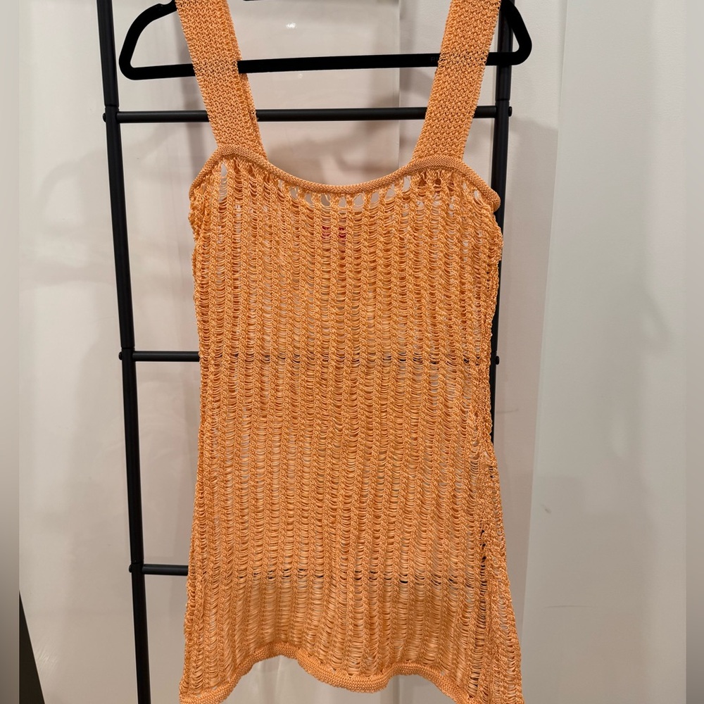 SOLID & STRIPED Orange Knit Swim Coverup